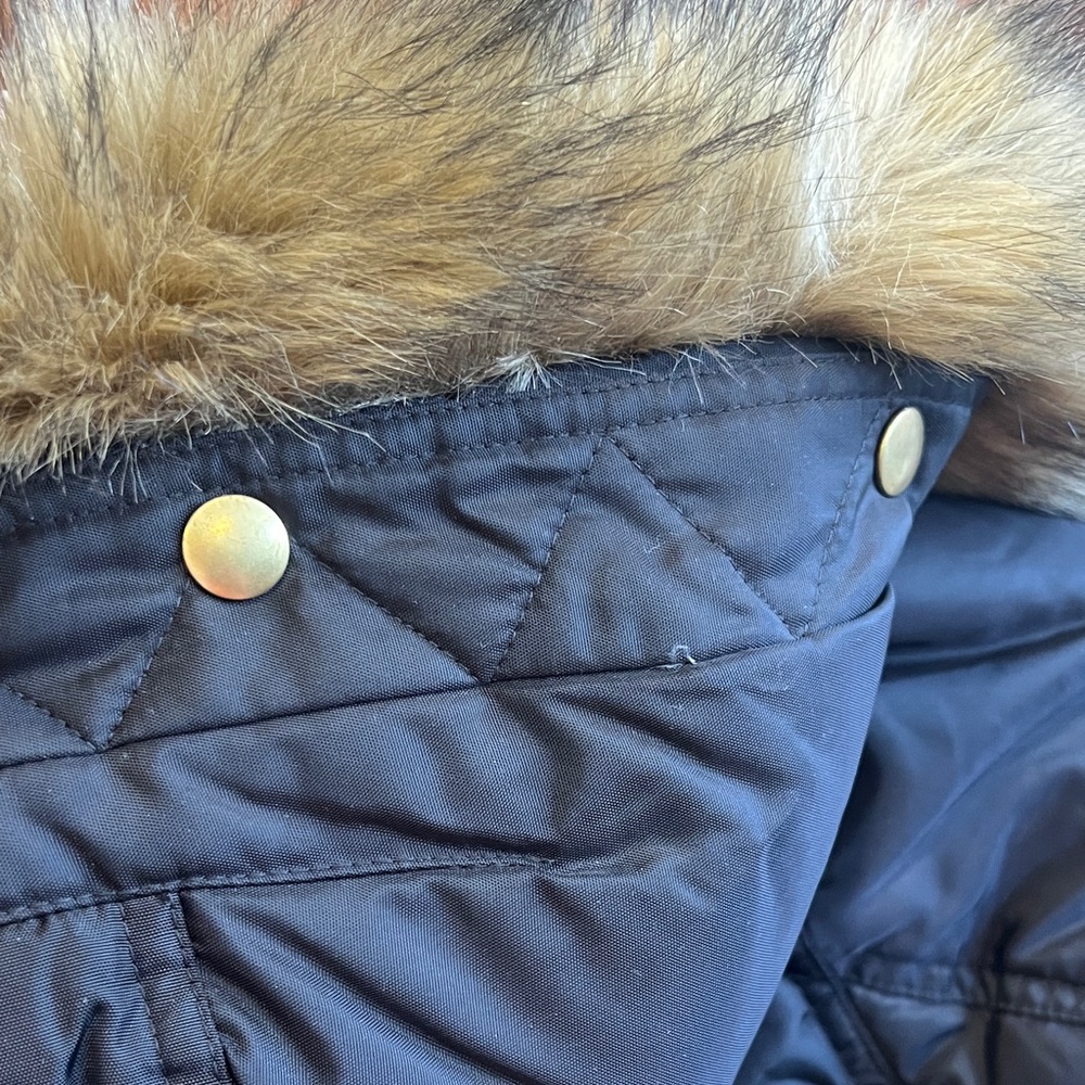 J. Crew Kids Black Puffer Jacket with Fur Hood - Picture 6 of 7